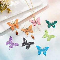 20Pcs 10 Colors Spray Painted 430 Stainless Steel Filigree Joiners Links&nbsp;STAS-UN0030-96
