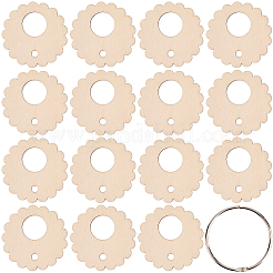 Flower Shape Wood Floss Bobbin&nbsp;AJEW-GF0011-05