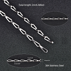 304 Stainless Steel Bar Link Chains&nbsp;CHS-UN0001-12P