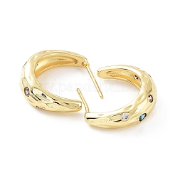 Rack Plating Brass Micro Pave Cubic Zirconia Stud Earrings for Women&nbsp;KK-Z038-18G