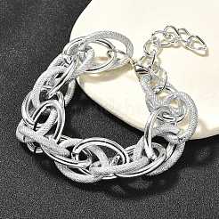 Punk & Hiphop Style Alloy Rolo Chains Link Bracelets for Women Men&nbsp;BJEW-K270-01P
