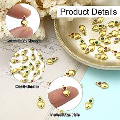 30Pcs Brass Micro Pave Cubic Zirconia Pendants&nbsp;ZIRC-CJ0001-19