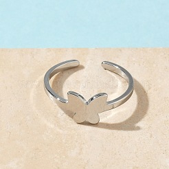 304 Stainless Steel Adjustable Cuff Rings&nbsp;RJEW-Z105-01P-02