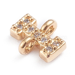 Brass Micro Pave Cubic Zirconia Letter Links&nbsp;ZIRC-I042-16G-I