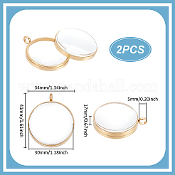 2Pcs 304 Stainless Stee Locket Pendants&nbsp;STAS-UN0064-13G