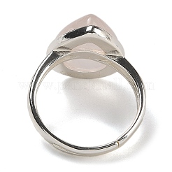 Natural Rose Quartz Teardrop Adjustable Rings&nbsp;RJEW-K371-08S-14