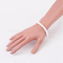 Natural White Jade(Dyed) Stretch Bracelets&nbsp;BJEW-JB02964