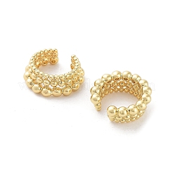 Round Ball Brass Cuff Earrings&nbsp;EJEW-D088-13G