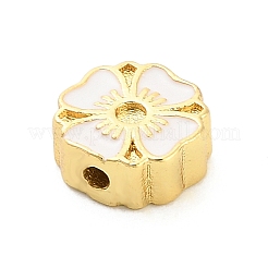 Flower Brass Enamel Bead Rhinestone Settings&nbsp;KK-H527-01G-02