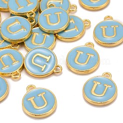 Golden Plated Alloy Enamel Charms&nbsp;X-ENAM-S118-04U