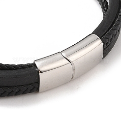 Braided Microfiber Leather Multi-strand Bracelets&nbsp;BJEW-B096-29P