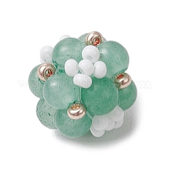 Natural Rose Quartz/Carnelian/Green Aventurine/Amethyst/Black Onyx & Glass Seed Cluster Beads&nbsp;PALLOY-MZ00591