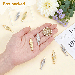 8Pcs 2 Colors Rack Plating Brass Micro Pave Clear Cubic Zirconia Pendants&nbsp;KK-BC0015-84