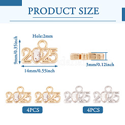 8Pcs 2 Colors Glass Charms&nbsp;KK-TA0001-77