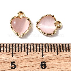 Heart Brass Charms&nbsp;KK-D024-02A-G