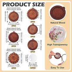 DIY Flat Round Wooden Tray Pendant Making Kits&nbsp;DIY-TA0012-31