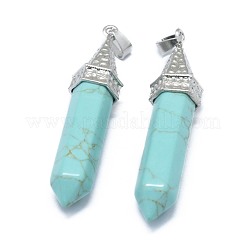 Synthetic Turquoise Pointed Pendants&nbsp;G-G795-01P-21