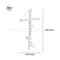 10Pcs Strength Cross Charm Pendant Cross Faith Charm Necklace Stainless Steel Pendant for Christian Religious Jewelry Gifts Making&nbsp;JX521A