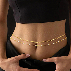 2Pcs 2 Styles Iron Figaro Chains & Curb Chain Belts&nbsp;IFIN-WH20816-001G