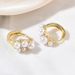 Brass Micro Pave Cubic Zirconia Hoop Earrings for Women&nbsp;EJEW-A168-17G
