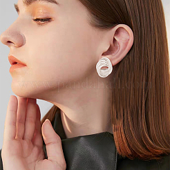 4 Pairs 4 Style Alloy Round Knot Clip-on Earrings for Women&nbsp;EJEW-AN0004-31