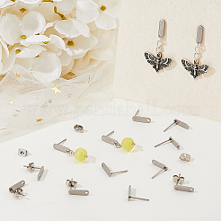 60Pcs 201 Stainless Steel Stud Earring Findings with Hole&nbsp;FIND-DC0006-59