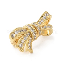 Rack Plating Brass Micro Pave Clear Cubic Zirconia Twister Clasps&nbsp;KK-A190-02G