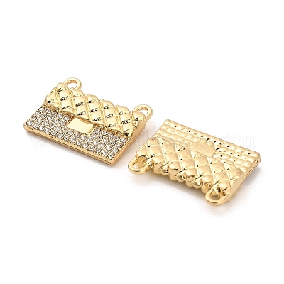 Rack Plating Alloy Pendants with Rhinestone&nbsp;PALLOY-Q005-01G-1