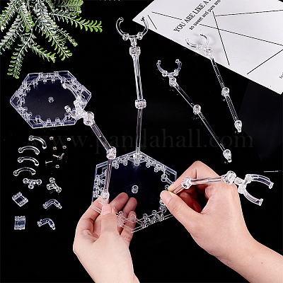 Plastic Assembled Action Figure Display Holders&nbsp;ODIS-WH0043-77-1