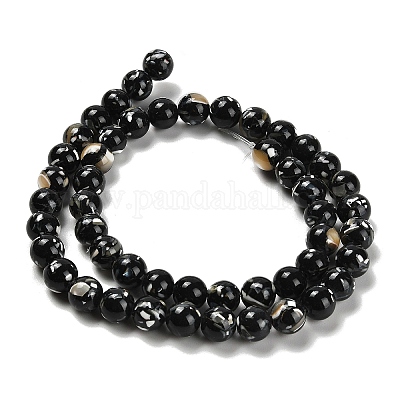Assembled Synthetic Stone and Trochus Shell Beads Strands&nbsp;G-B128-08C-04-1