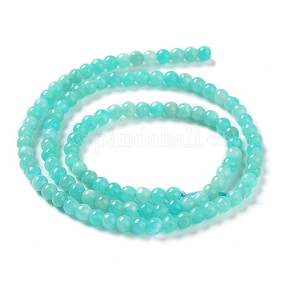 Natural Amazonite Round Bead Strands&nbsp;G-N0081-4mm-17-01-1