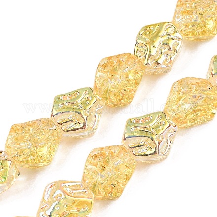 Electroplate Glass Beads Strands EGLA-N012-08K-1