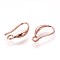 Brass Earring Hooks, with Horizontal Loop, Rose Gold, 15x8.5x2.5mm, Hole: 1.8mm, 20 Gauge, Pin: 0.8mm