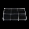 6 Grids Plastic Bead Containers with Cover, for Jewelry, Beads, Small Items Storage, Rectangle, Clear, 19.8x29.8x3.35cm