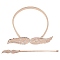 Curtain Tieback, with Glass, Alloy Spring Design, Suitable for Most Curtains, Easy to Use, Wing, Light Gold, 375x11x4mm