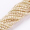 Electroplate Glass Beads Strands, Full Rainbow Plated, Faceted, Rondelle, Yellow, 3x2mm, Hole: 0.8~1mm, about 135~140pcs/strand,11.81~13.38 inch(30~34cm)
