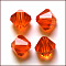 Imitation Austrian Crystal Beads, Grade AAA, K9 Glass, Faceted, Bicone, Orange Red, 6x6mm, Hole: 0.7~0.9mm