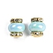 Resin Beads with Brass Rhinestone Rondelle, Lantern-Shaped, for Bracelets, Necklaces, Pen Decor, Cadmium Free & Lead Free, Light Cyan, 14.5x13.5mm, Hole: 3.5mm