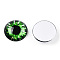 Glass Cabochons, Half Round with Eye, Lime Green, 20x6.5mm