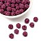 Pave Disco Ball Beads, Polymer Clay Rhinestone Beads, Grade A, Round, Fuchsia, PP12(1.8~1.9mm), 8mm, Hole: 1mm
