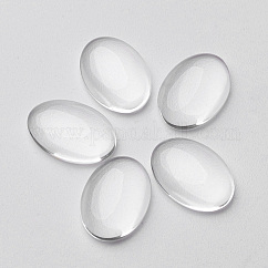 Transparent Glass Cabochons, Oval, Clear, 25x18mm, 5.4mm(Range: 4.9~5.9mm) thick