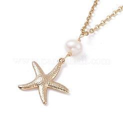 Starfish Pendant Neckelaces for Girl Women&nbsp;NJEW-JN03744