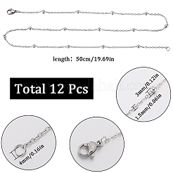 12Pcs 304 Stainless Steel Satellite Chain Necklaces Set&nbsp;NJEW-SC0001-14A