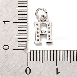 Initial Letter Brass with Cubic Zirconia Charms&nbsp;KK-Q814-26H-P