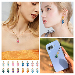 32Pcs 8 Colors Alloy Enamel Pendants&nbsp;ENAM-TA0003-95