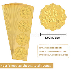 Plastic Self Adhesive Gold Foil Embossed Stickers&nbsp;DIY-WH0211-289