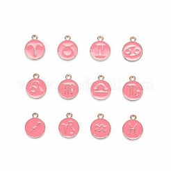 2 Sets 2 Styles Golden Plated Alloy Enamel Charms&nbsp;ENAM-YW0001-28E