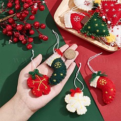 6Pcs 6 Style Wool Felt Pendant Decorations&nbsp;HJEW-NB0001-90