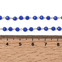 304 Stainless Steel with Glass Faceted Rondelle Bead Handmade Link Chain Birth Stone Necklaces for Women&nbsp;NJEW-G195-01G-11