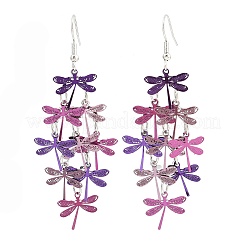 430 Stainless Steel Dragonfly Dangle Earrings&nbsp;EJEW-A137-04P-05